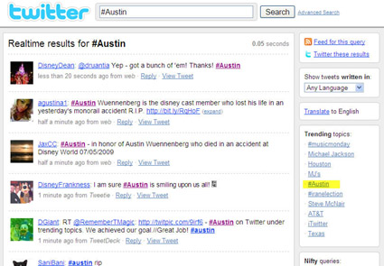 #austin Trending Topic Screen Capture